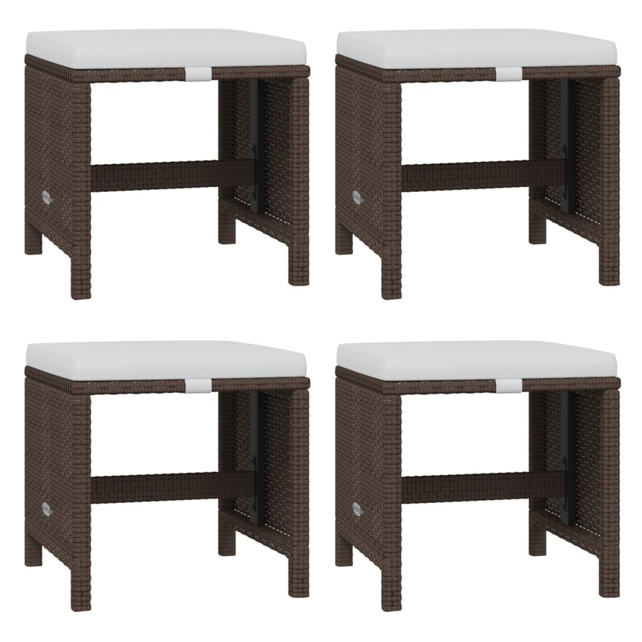 21-Delige Tuinset Met Kussens Poly Rattan Bruin Bruin en zwart