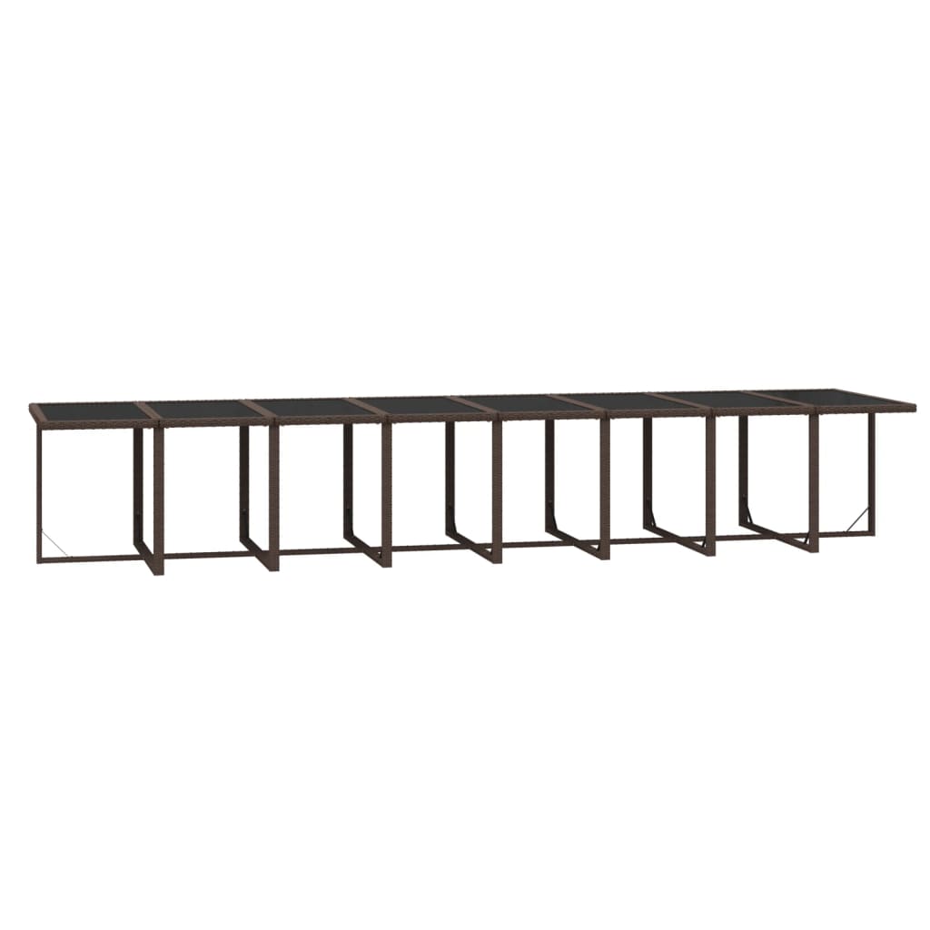 21-Delige Tuinset Met Kussens Poly Rattan Bruin Bruin en zwart