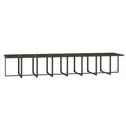 21-Delige Tuinset Met Kussens Poly Rattan Bruin Bruin en zwart