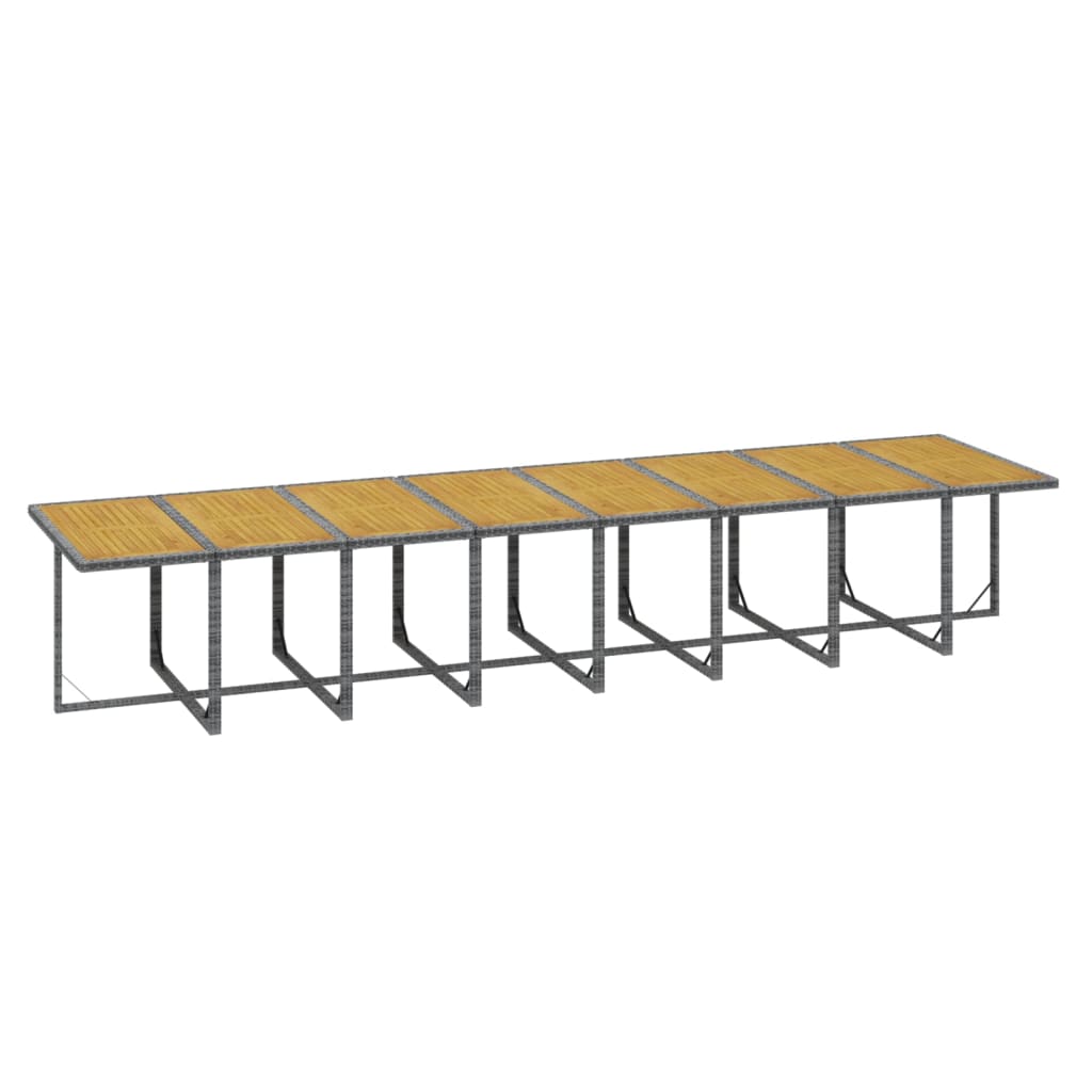 21-Delige Tuinset Met Kussens Poly Rattan Grijs Grijs en bruin 16x Fauteuil + 4x voetensteun + Tafel