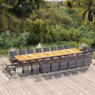 Tuinset 21-delig poly rattan grijs met kussens