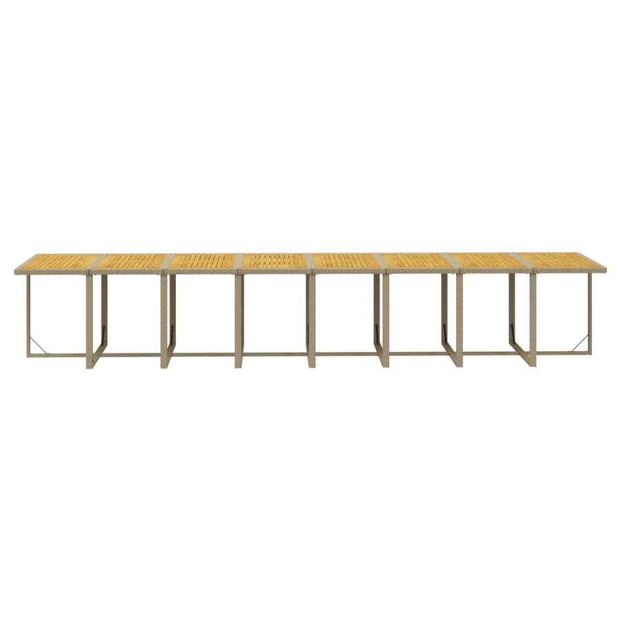 17-Delige Tuinset Met Kussens Poly Rattan Beige Beige en bruin