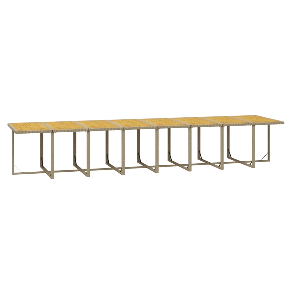 21-Delige Tuinset Met Kussens Poly Rattan Beige Beige en bruin