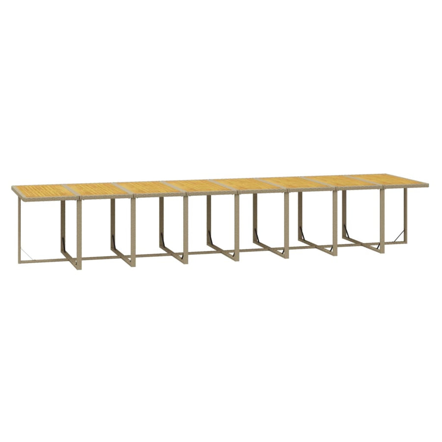 21-Delige Tuinset Met Kussens Poly Rattan Beige Beige en bruin