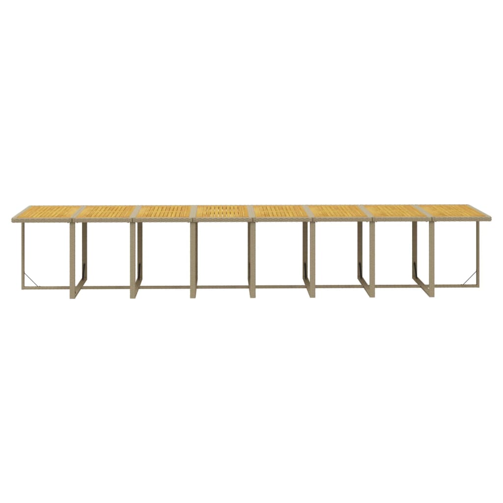 21-Delige Tuinset Met Kussens Poly Rattan Beige Beige en bruin