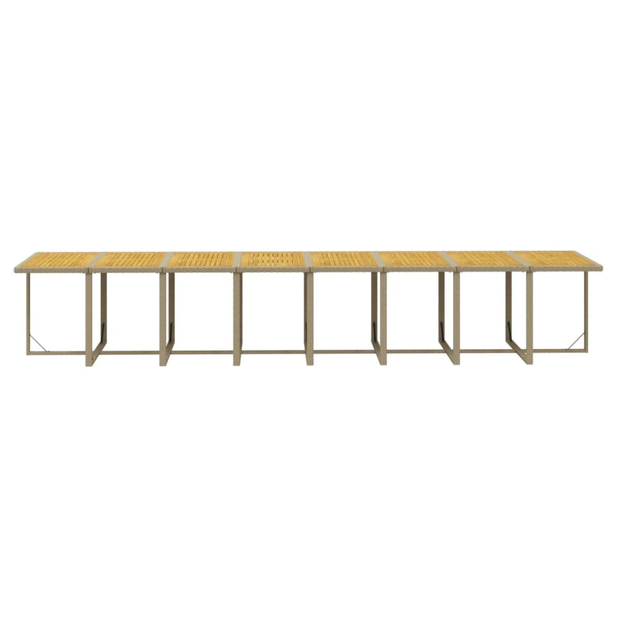 21-Delige Tuinset Met Kussens Poly Rattan Beige Beige en bruin