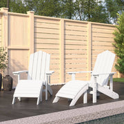 Tuinstoelen Adirondack 2 stuks HDPE wit met voetensteunen