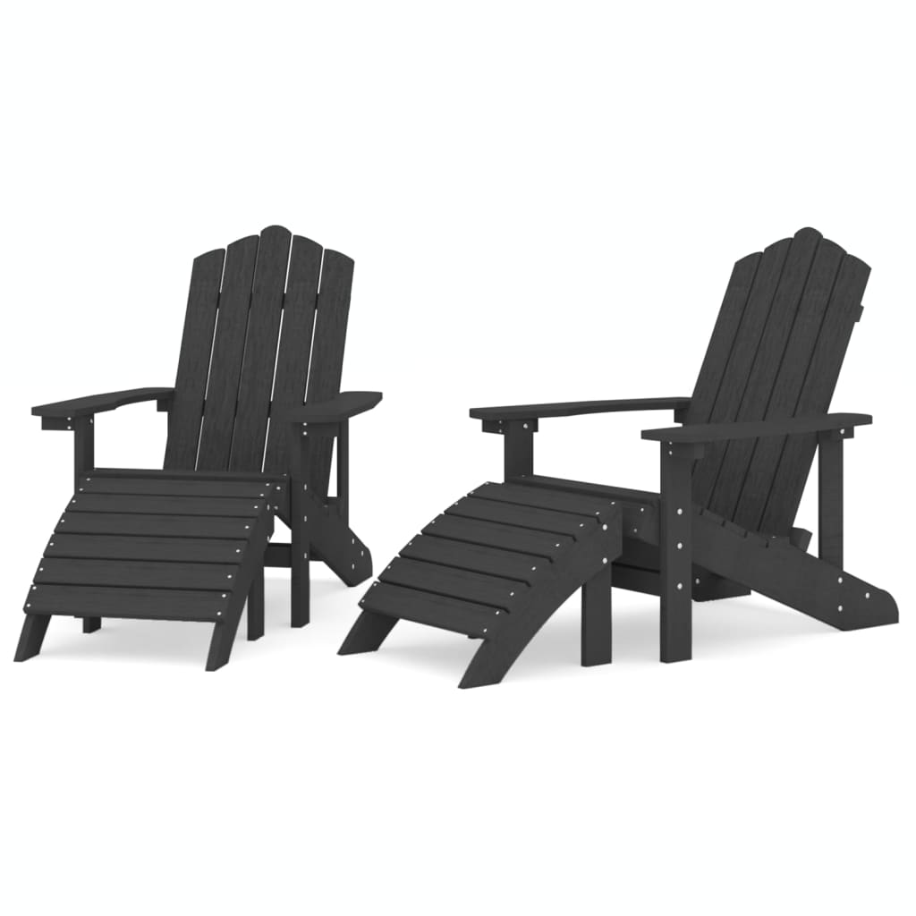 Tuinstoelen 2 St Adirondack Met Voetensteunen Hdpe 1