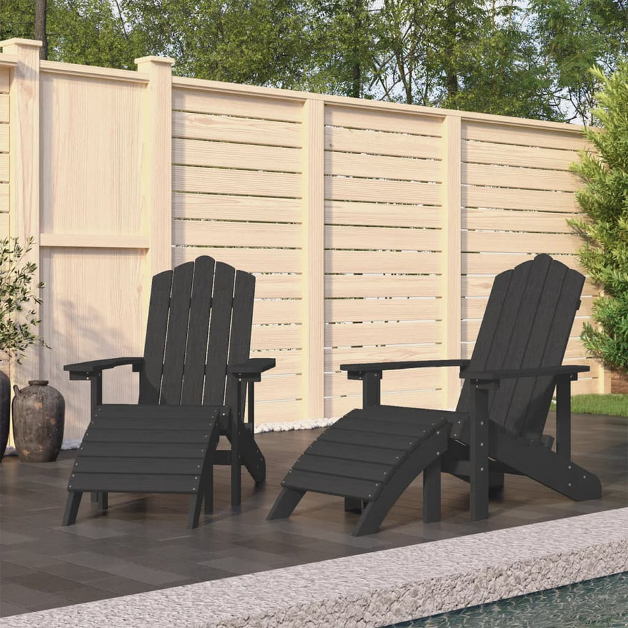 Tuinstoelen 2 St Adirondack Met Voetensteunen Hdpe 1
