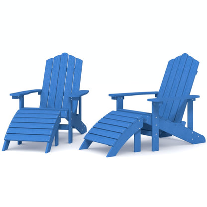 Tuinstoelen 2 St Adirondack Met Voetensteunen Hdpe Aquablauw 1