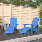 Garden Chairs 2 Pcs Adirondack With Footrests HDPE Aqua Blue 1