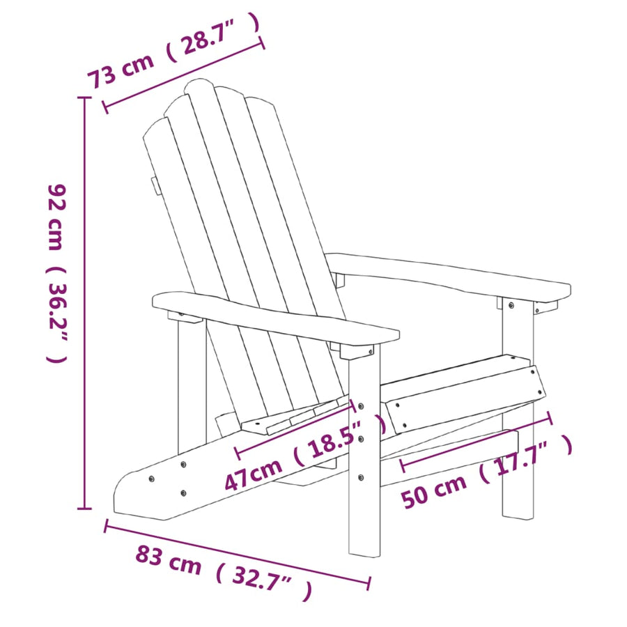 Tuinstoel Adirondack Met Tafel Hdpe Kleurig 1