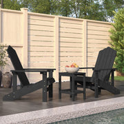 Tuinstoelen Adirondack set 2 stuks met tafel antraciet HDPE