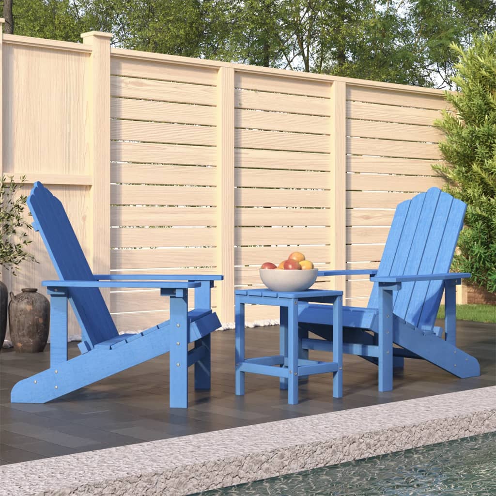 Tuinstoelen Adirondack Met Tafel Hdpe Aquablauw 1 Waterblauw