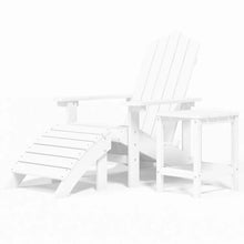 Tuinstoel Adirondack Met Voetenbank En Tafel Hdpe Wit Fauteuil + voetensteun + Tafel