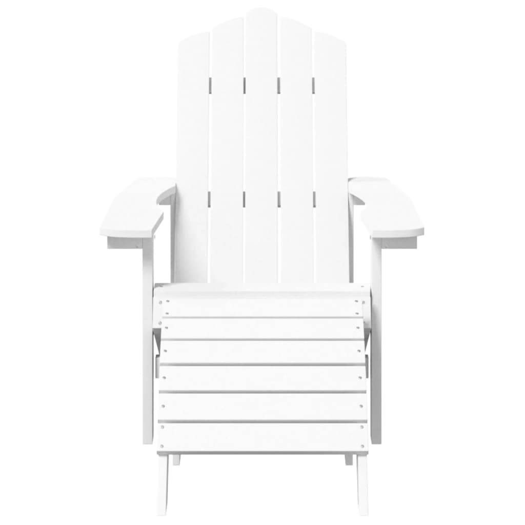 Tuinstoel Adirondack Met Voetenbank En Tafel Hdpe Wit Fauteuil + voetensteun + Tafel