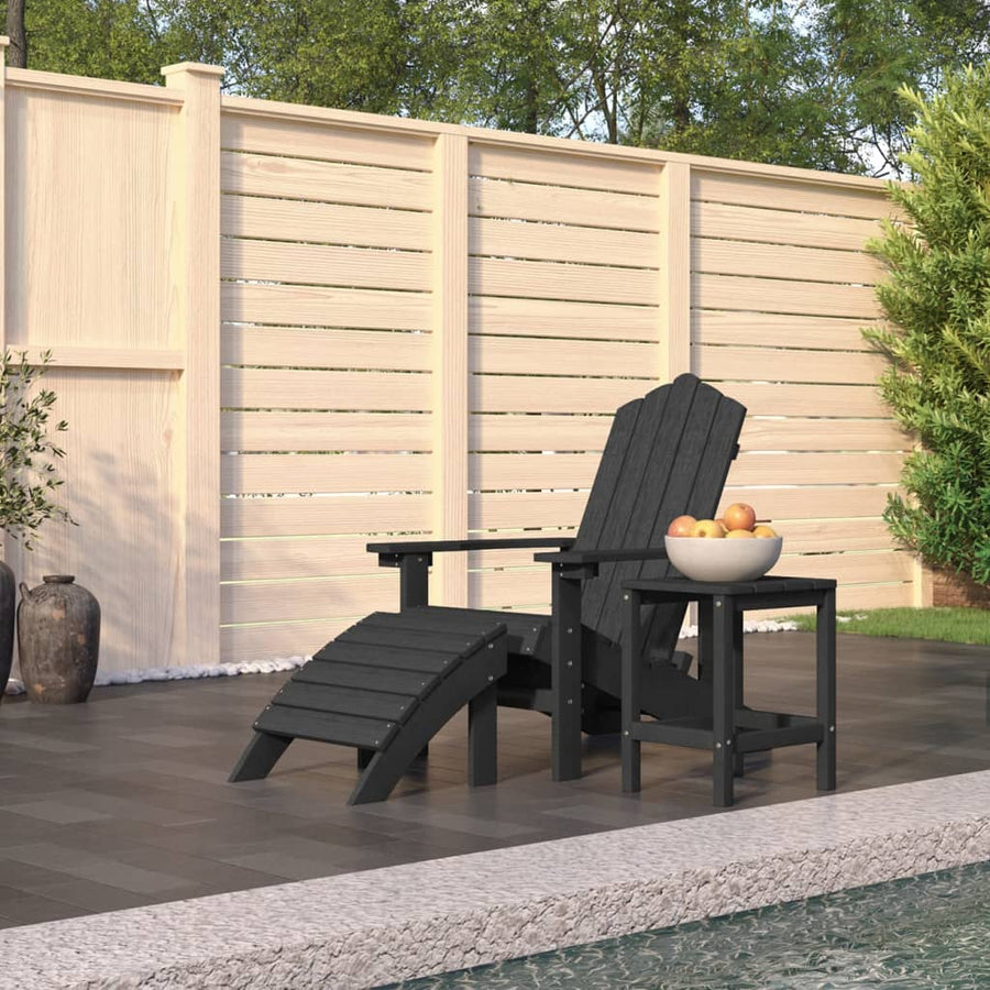 Tuinstoel Adirondack Met Voetenbank Tafel Hdpe Kleurig 1