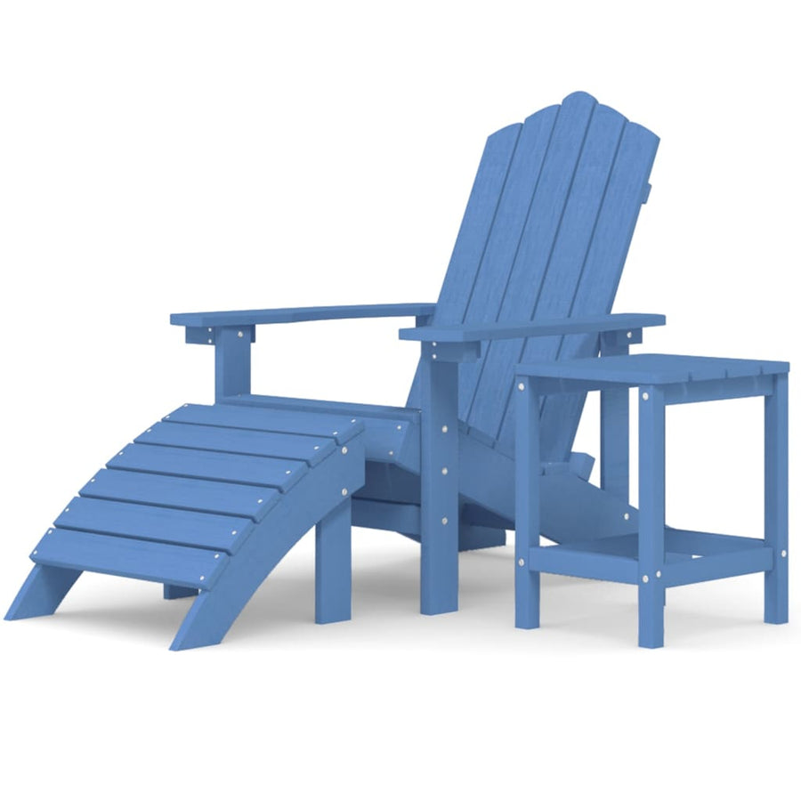 Tuinstoel Adirondack Met Voetenbank En Tafel Hdpe Aquablauw 1
