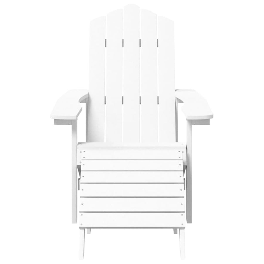Tuinstoelen Adirondack Met Voetenbank En Tafel Hdpe Wit 2x Fauteuil + 2x voetensteun + Tafel