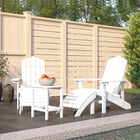 Tuinstoelen Adirondack met voetenbank tafel HDPE wit