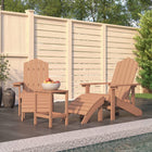 Adirondack tuinstoelen set met voetenbank en tafel bruin HDPE