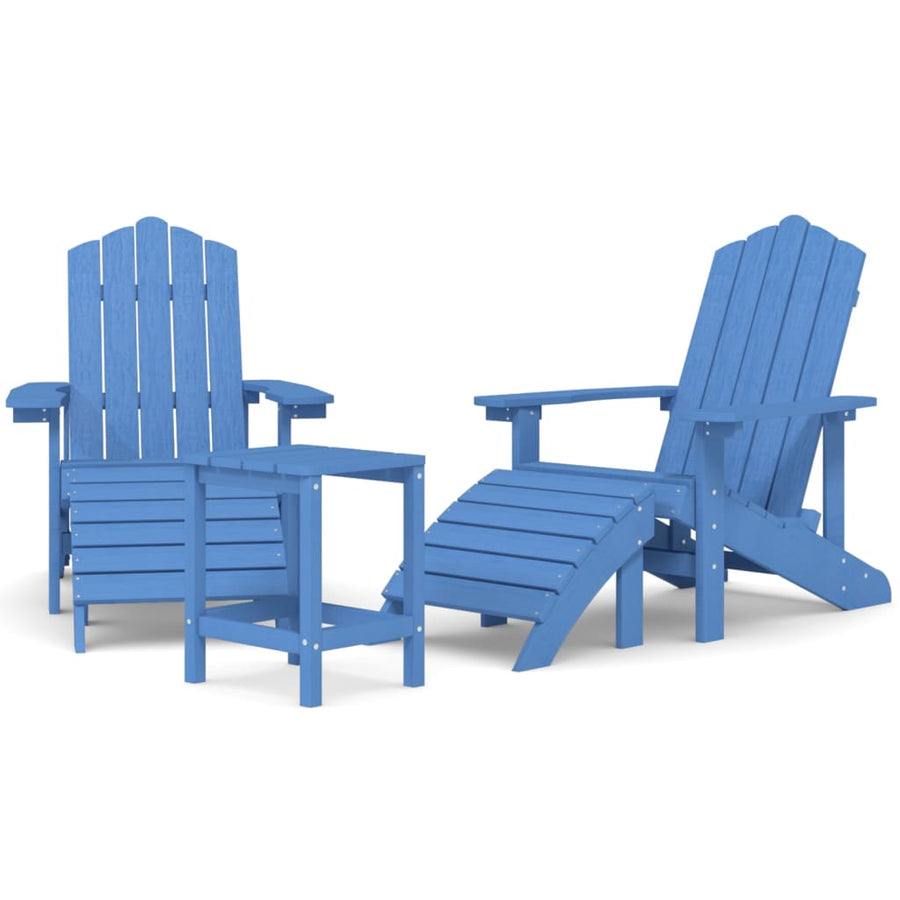 Tuinstoelen Adirondack Met Voetenbank En Tafel Hdpe Aquablauw 1