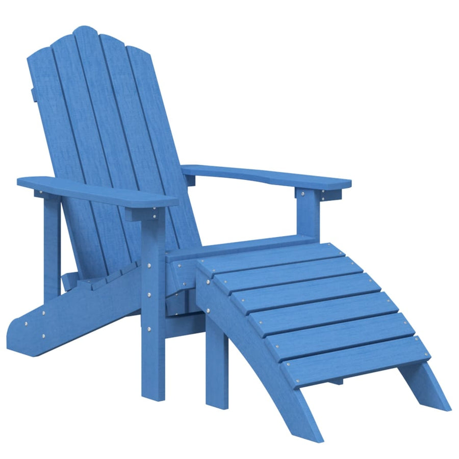 Tuinstoelen Adirondack Met Voetenbank En Tafel Hdpe Aquablauw 1