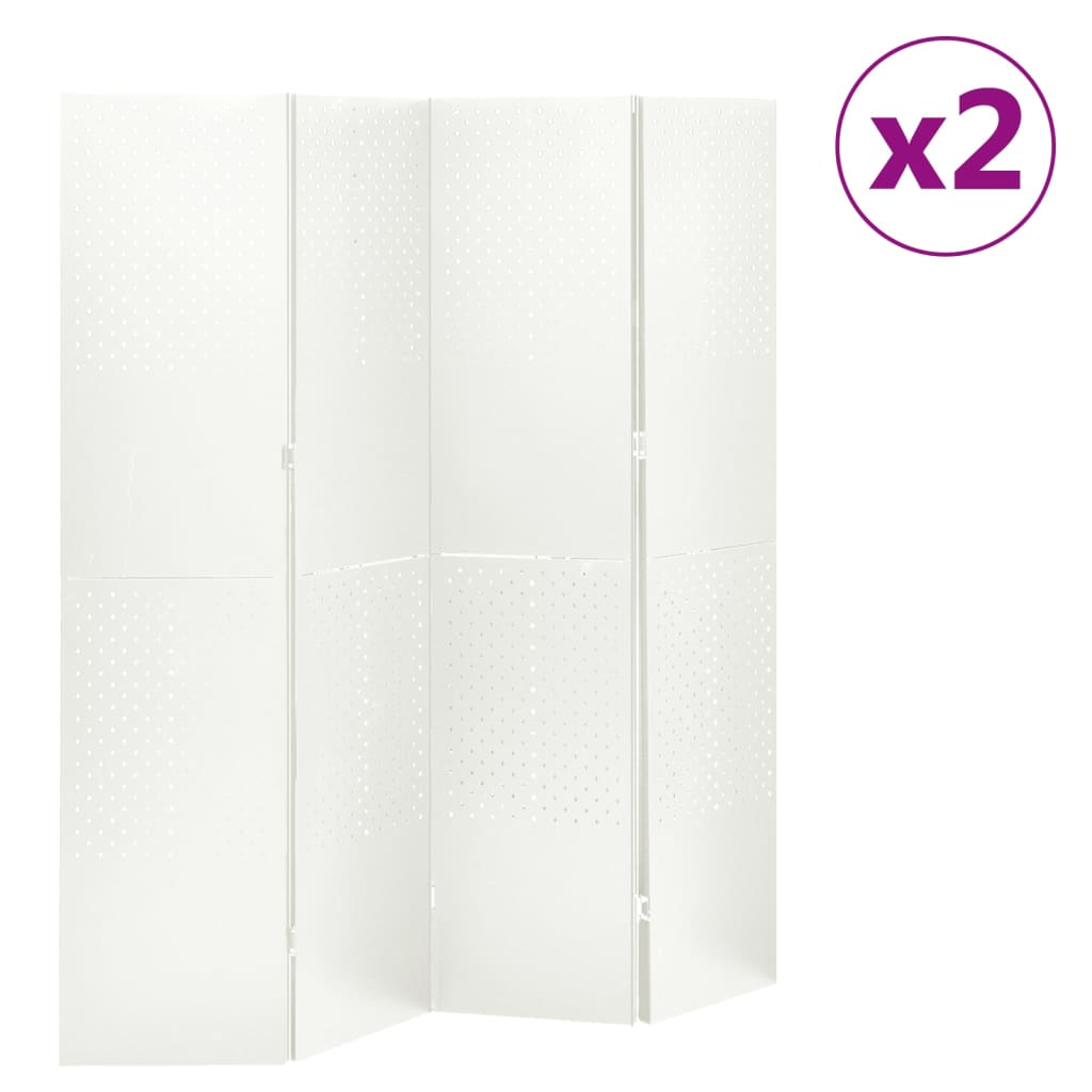 Kamerschermen 2 St Met 4 Panelen Staal 2