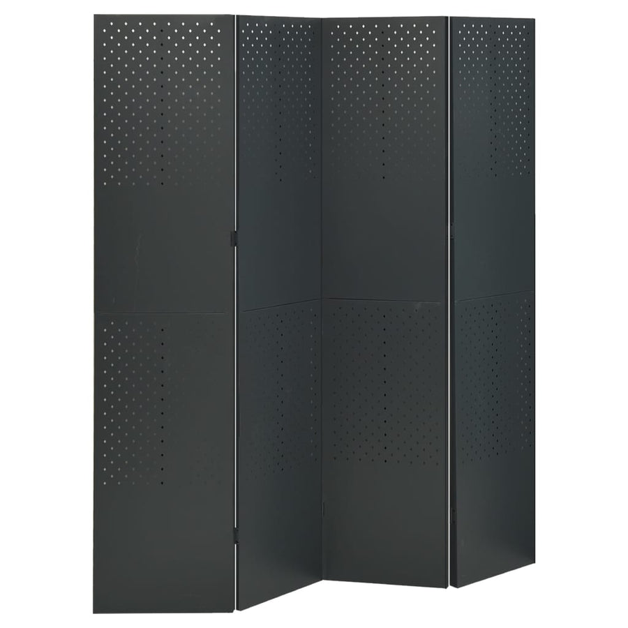 Kamerschermen 2 St Met 4 Panelen 160X180 Cm Staal Antraciet 2