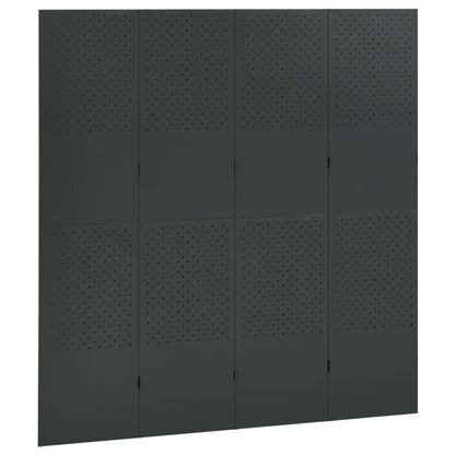 Kamerschermen 2 St Met 4 Panelen 160X180 Cm Staal Antraciet 2