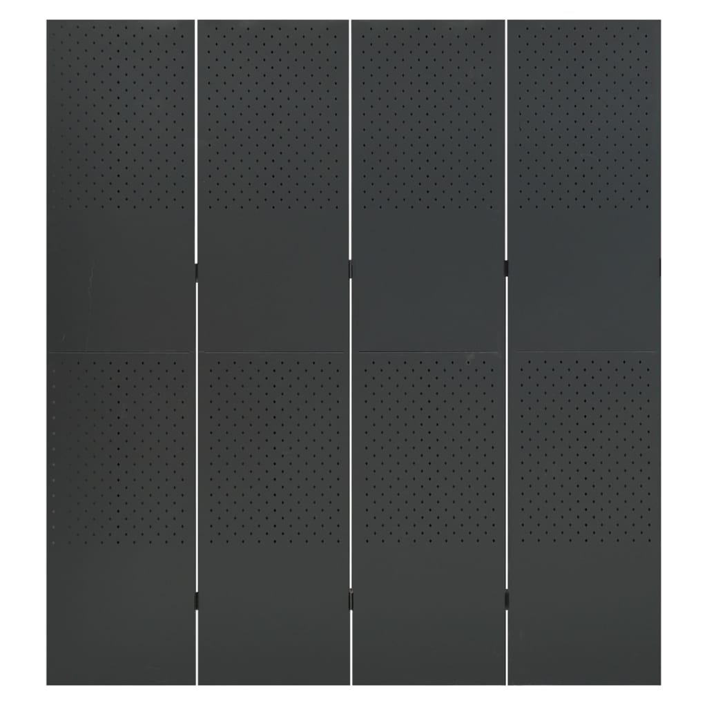 Kamerschermen 2 St Met 4 Panelen 160X180 Cm Staal Antraciet 2