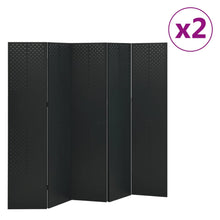 Kamerschermen 2 st met 5 panelen 200x180 cm staal zwart