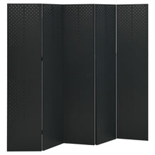 Kamerschermen 2 st met 5 panelen 200x180 cm staal zwart