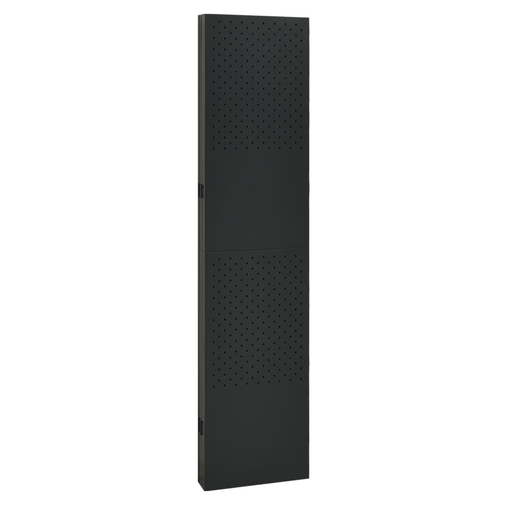 Kamerschermen 2 st met 5 panelen 200x180 cm staal zwart
