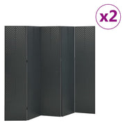 Room dividers 2 pcs with 5 panels 200x180 cm steel anthracite