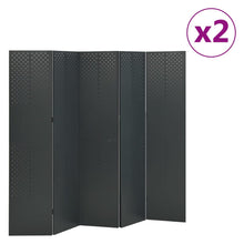 Kamerschermen 2 st met 5 panelen 200x180 cm staal antraciet