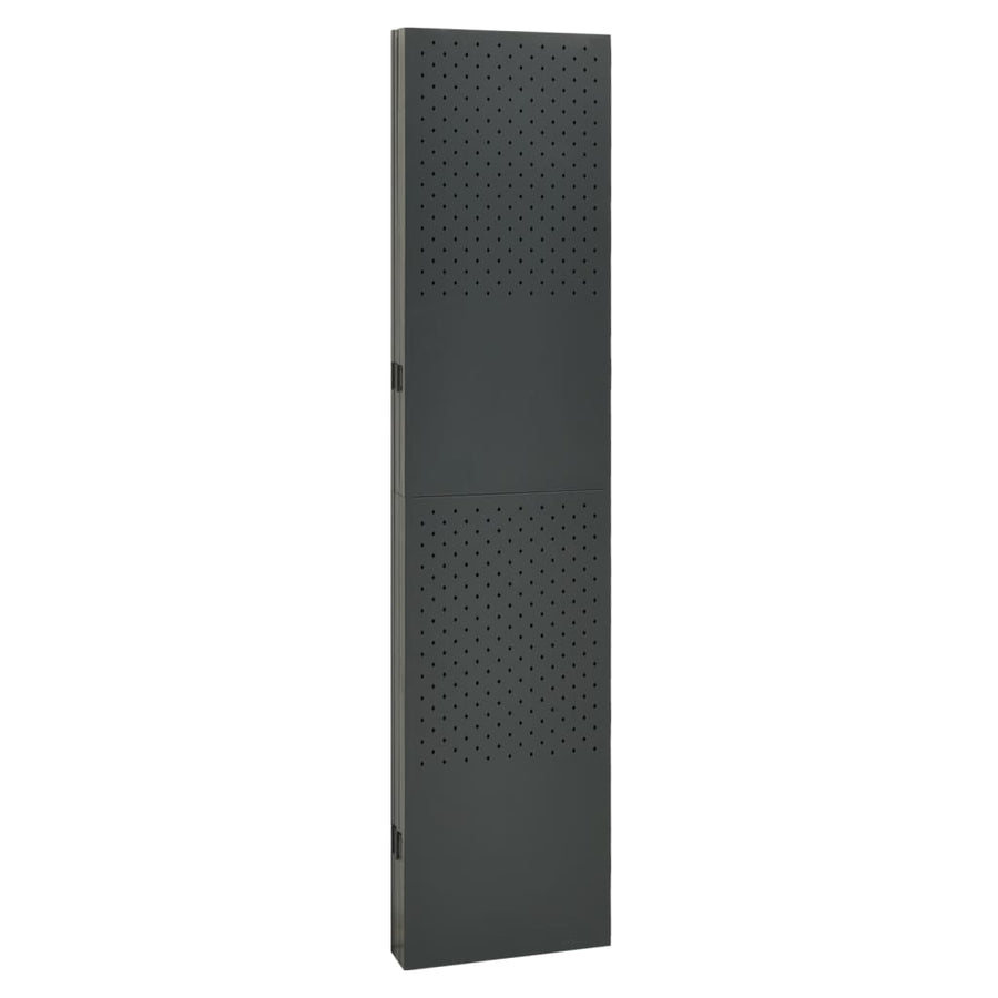 Kamerschermen 2 st met 5 panelen 200x180 cm staal antraciet