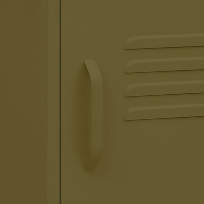 Nachtkastjes 35X35X51 Cm Staal 2 Olijfgroen