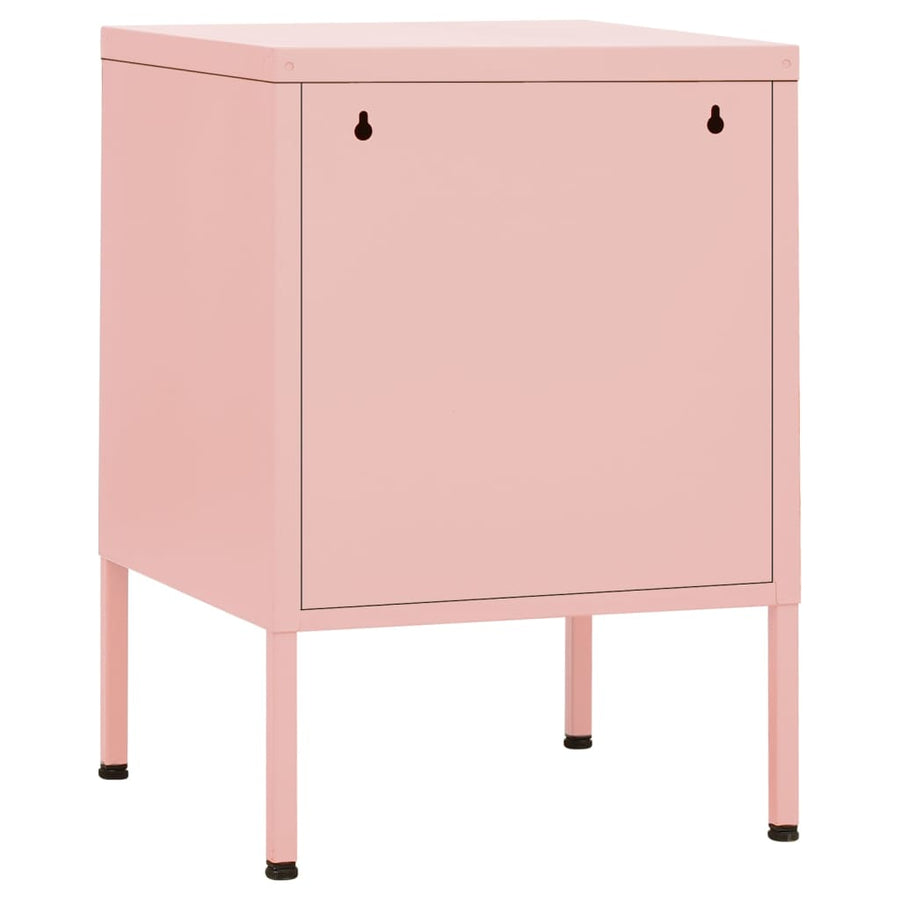 Nachtkastjes 35X35X51 Cm Staal 2 Roze