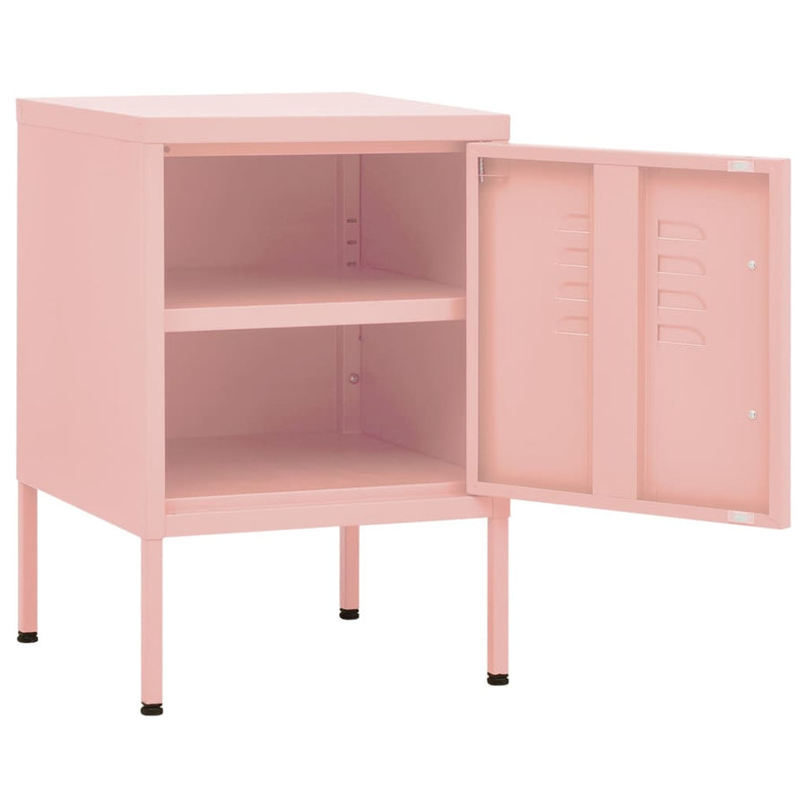 Nachtkastjes 35X35X51 Cm Staal 2 Roze