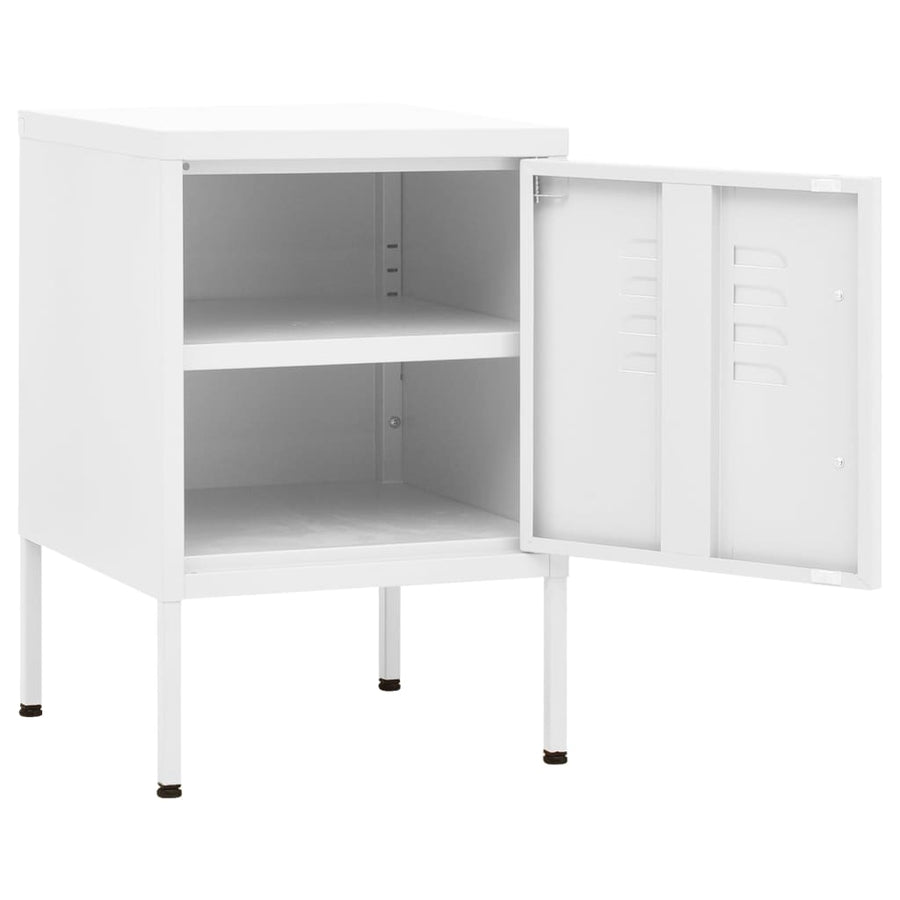 Nachtkastjes 2 St 35X35X51 Cm Staal Wit