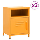 Nightstands 2 pcs 35x35x51 cm steel mustard yellow