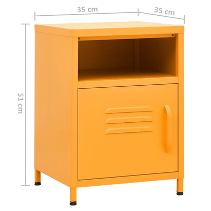 Nachtkastjes 35X35X51 Cm Staal 2 Mosterdgeel