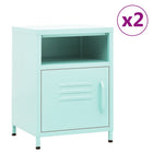 Nightstands 2 pcs 35x35x51 cm steel mint