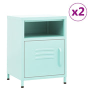 Nachtkastjes 2 st 35x35x51 cm staal mint