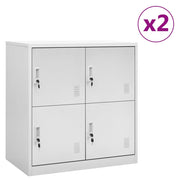 Lockerkast 90x45x92,5 cm staal lichtgrijs 2 stuks