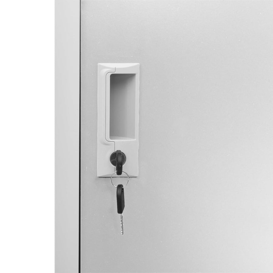 Lockerkasten 90X45X9,5 Cm Staal Lichtgrijs 1 2 Met 4 lockers