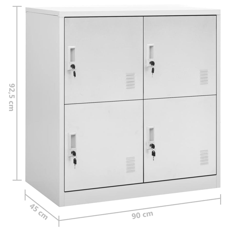 Lockerkasten 90X45X9,5 Cm Staal Lichtgrijs 1 2 Met 4 lockers