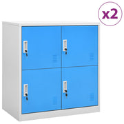 Lockerkasten 2 st 90x45x92,5 cm staal lichtgrijs blauw
