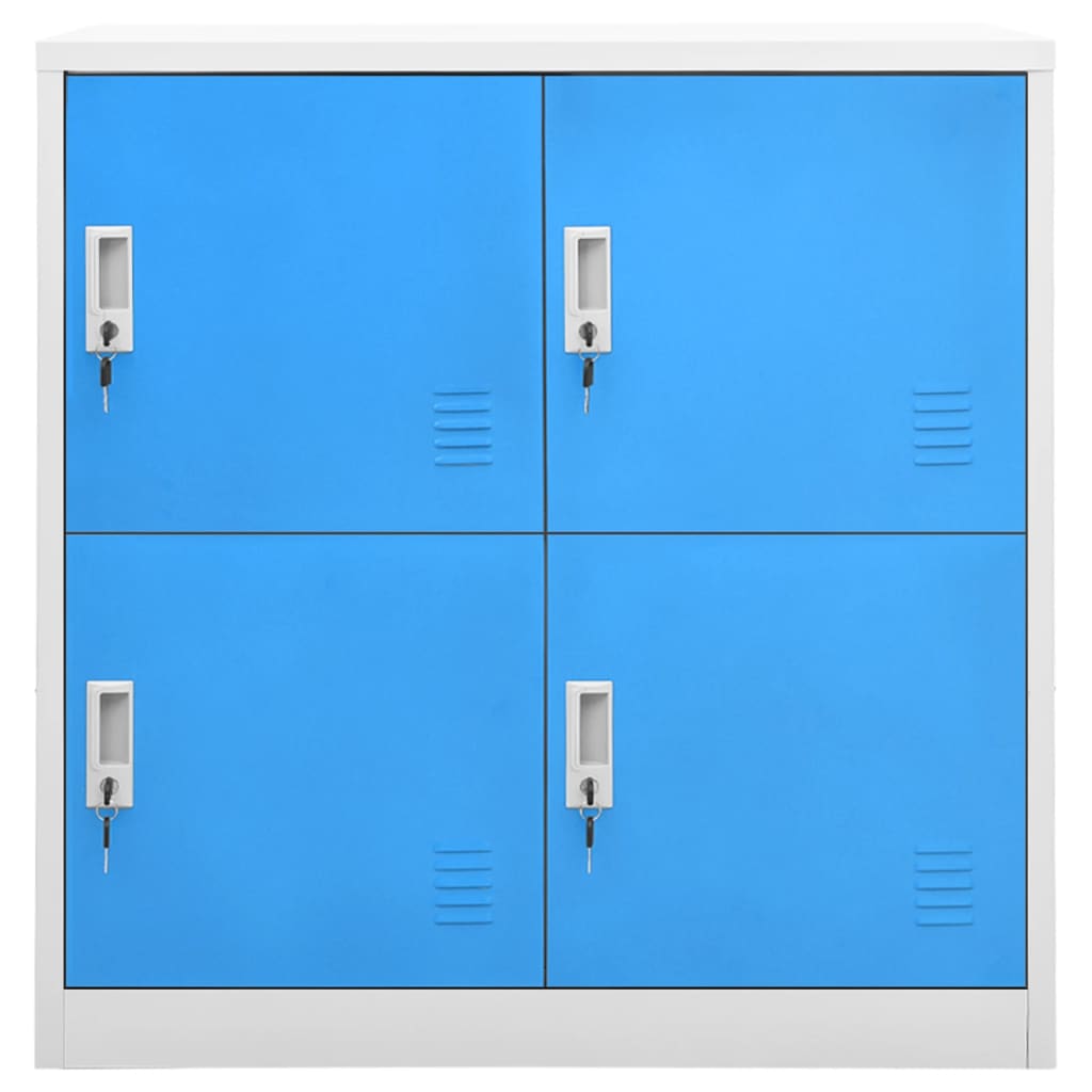 Lockerkasten 90X45X9,5 Cm Staal Lichtgrijs En Blauw 1 2 Met 4 lockers